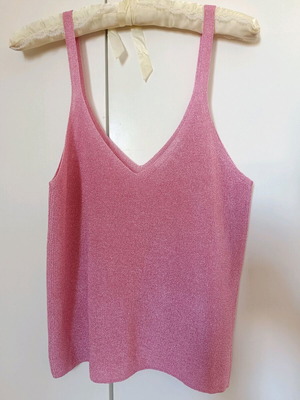 MNG metallic blouse like new, pink, size S