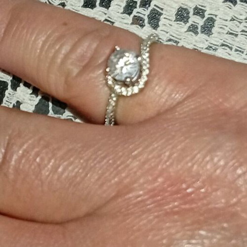 Silver solitaire ring 925, delicate design