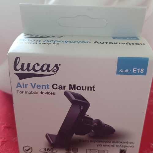 Lucas Car Phone Mount New, 360° Rotation, Air Vent Holder