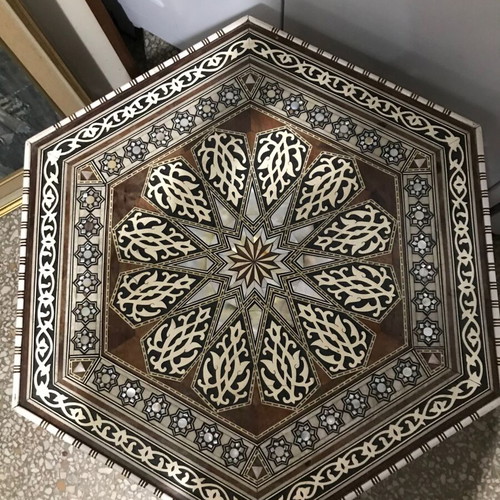 Egyptian coffee table with mother-of-pearl
