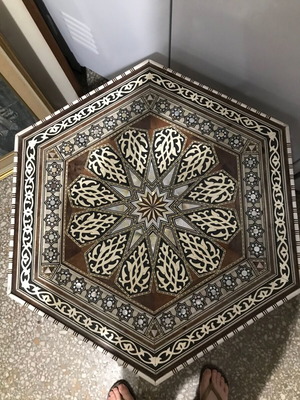 Egyptian coffee table with mother-of-pearl