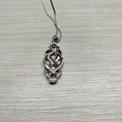 Steel pendant new with blue enamel