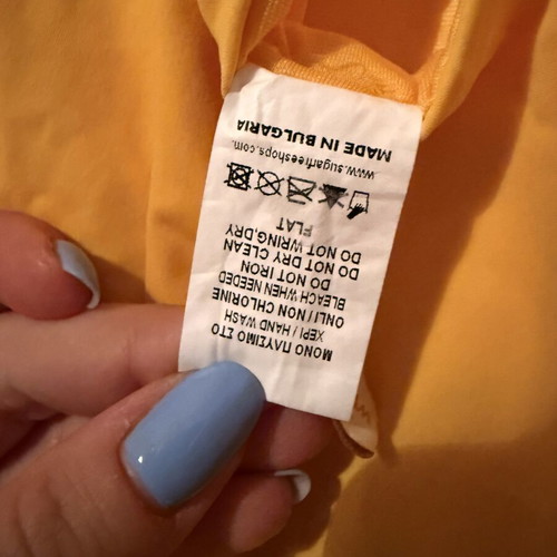 SugarFree one-piece swimsuit like new, size S, yellow and orange