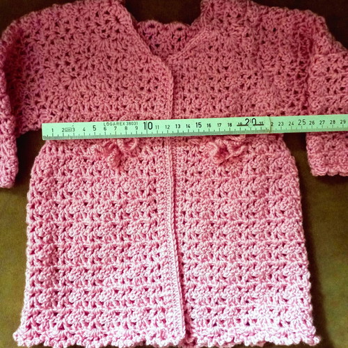 Girls' cardigan new pink with belt, size 92 cm for 2 years old