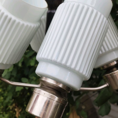 Retro style ceiling lamp used with 4 glass shades