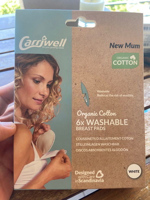 Carriwell Плътни подложки за гърди, пераеми, 100% памук, 6бр CW125