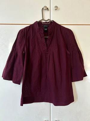 Cotton tunic blouse eggplant color like new, size XS