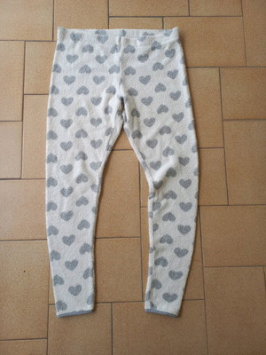 Esmara pajama pants new, fleece, white and gray with hearts