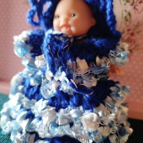 Doll with Handmade Dress and Hat New