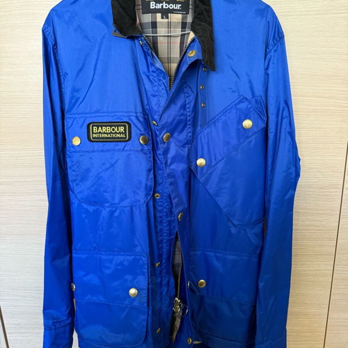Barbour Nylon International Jacket used, vintage blue, size L
