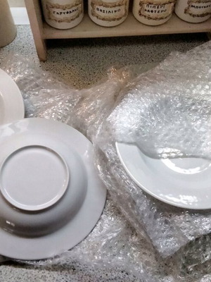 Σετ 6 βαθιά πιάτα πορσελάνης 22cm καινούργια, λευκά
