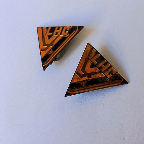 Vintage sports enamel pins set used