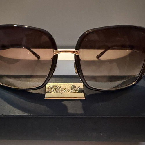 Chopard sunglasses with Swarovski crystals, like new, brown gradient lenses