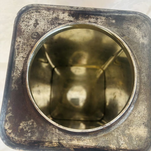 Cypriot Tin Box 1960 Used, Rare Collectible with Stopper