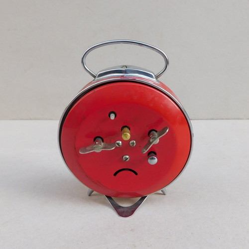 Metal wind-up vintage alarm clock