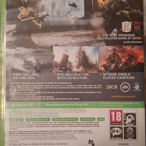 Battlefield 4 Xbox 360 game like new