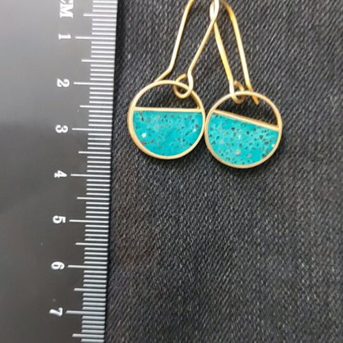 Silver 925 gold-plated earrings with terrazzo like new