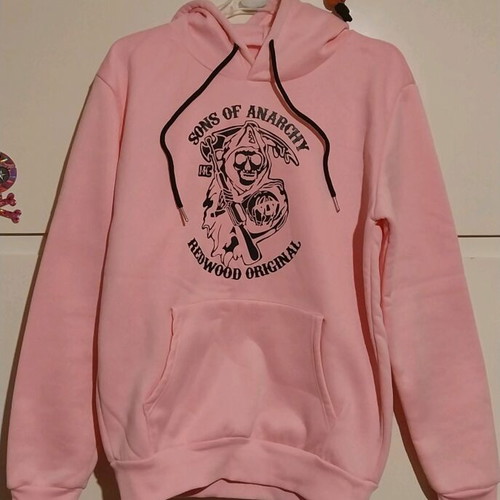 Sons of Anarchy pink hoodie like new without tags, size M