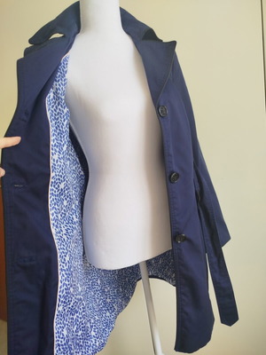 H&M καμπαρντίνα μπλε navy, μέγεθος medium