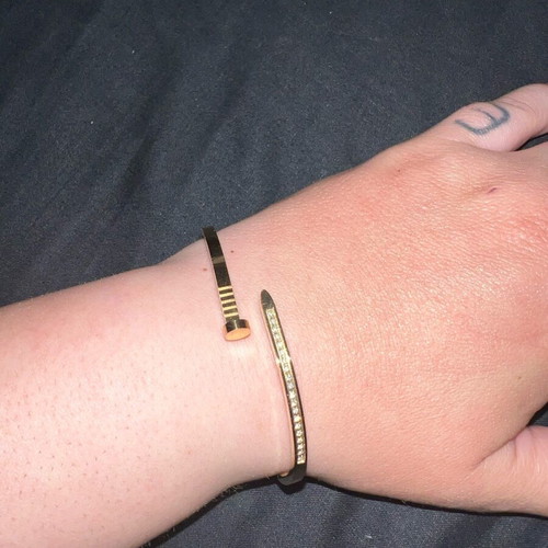 Steel gold bracelet new with diamond details