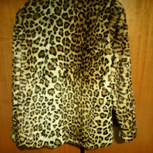 Leopard coat used, size S