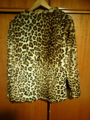 Leopard coat used, size S