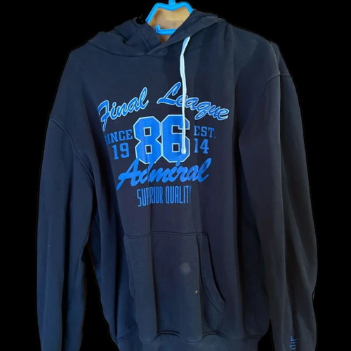 Admiral hoodie used, dark blue, size XL, Final League 86 design