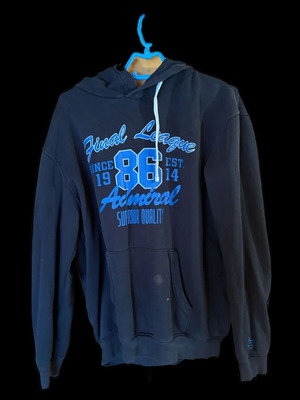 Admiral hoodie used, dark blue, size XL, Final League 86 design