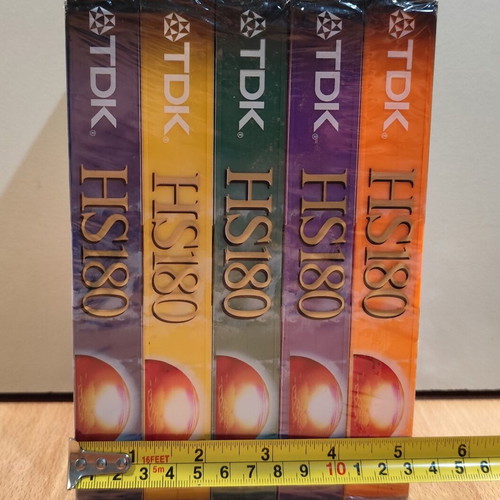 TDK HS 180 Colour United Edition VHS set of five new, sealed