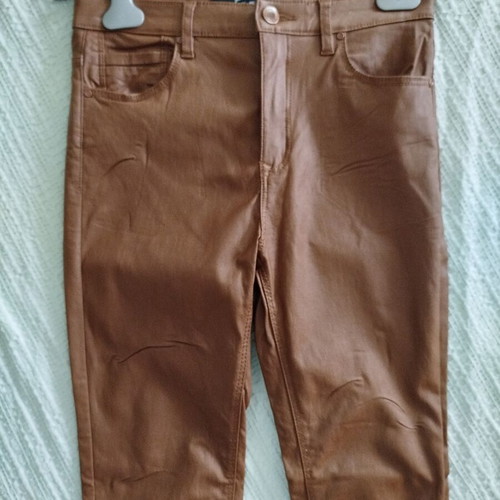Stradivarius brown faux leather pants like new, size 38