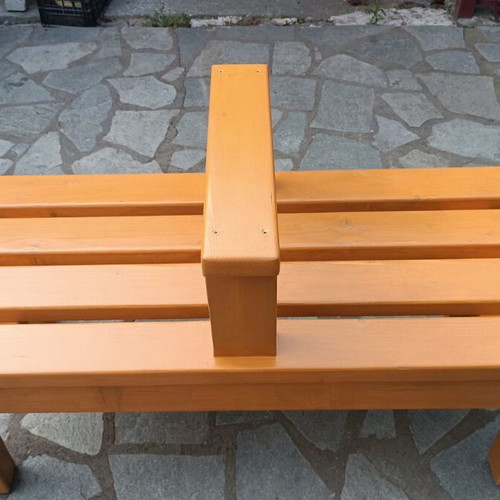 Wooden bench with center slat, new, 140x60cm