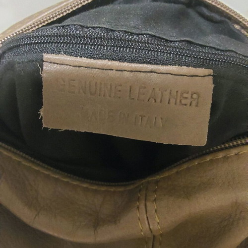 Shoulder bag like new, leather with leatherette details, beige and brown
