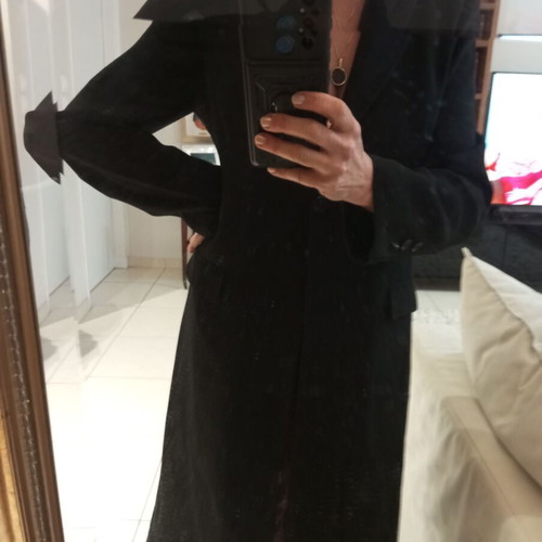 Black evening coat ESTET used, size 36