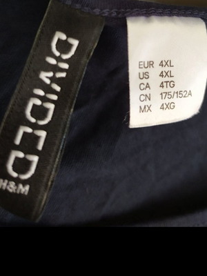 H&M Divided women's plus size 4XL cropped sports top, navy with red and white stripes