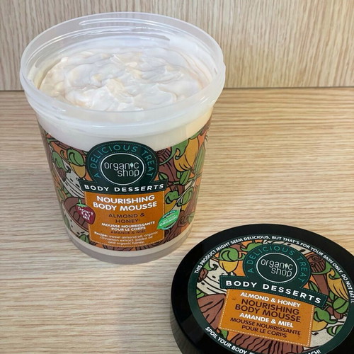 Organic Shop Almond & Honey Body Mousse new 450ml with almond and honey scent