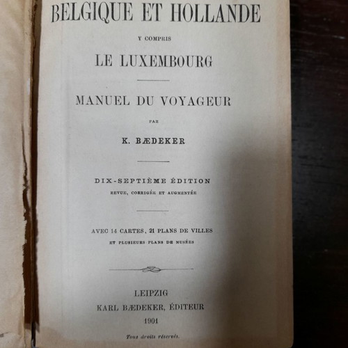 Belgique et Hollande old travel guide book used with maps