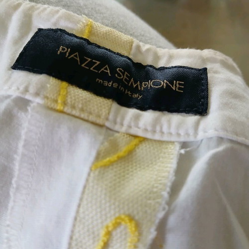 Piazza Sempione cropped pants used, size M, white and yellow
