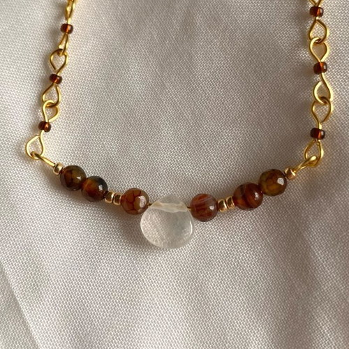 Handmade fairy silver necklace with pineapple quartz teardrop