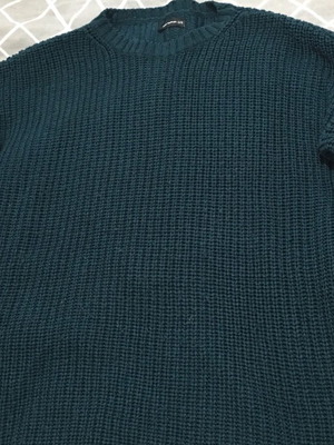 Knitted oversize sweater used, dark turquoise, size S, Pink Woman