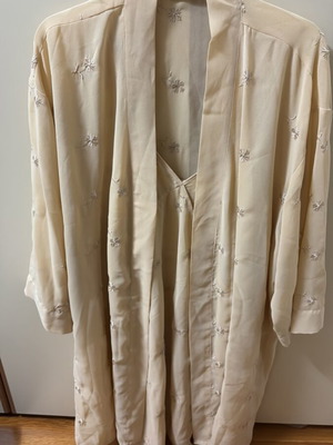 Baby doll set new, beige with embroidered flowers