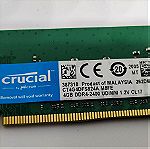  Μνημη RAM Crucial 4GB DDR4 2400MHZ