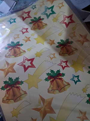 Christmas Cardboard 50x70cm 300g New, 20 Pieces Stars and Bells
