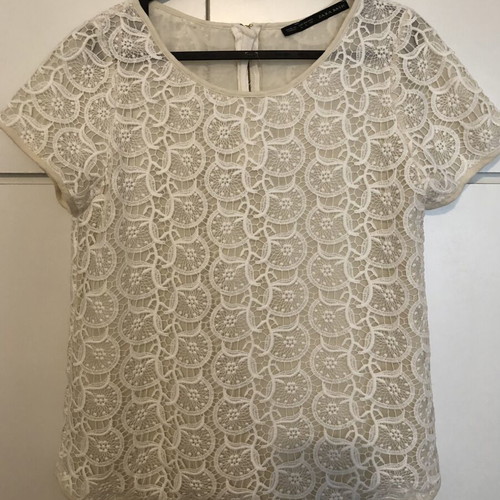 Zara lace blouse Large like new, off-white