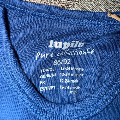 Lupilu baby long-sleeve bodysuits set of 6 new, 100% organic cotton, size 86/92