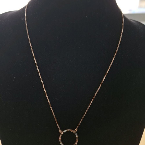 Necklace with circle pendant like new, multicolored stones