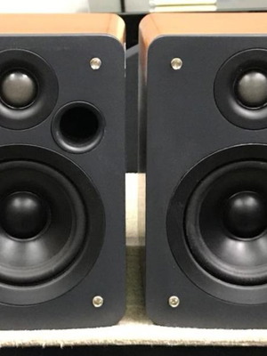 Q Acoustics 1010i speakers used, brown finish