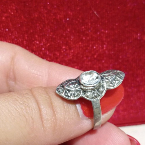 Vintage silver 925 ring with zircon new