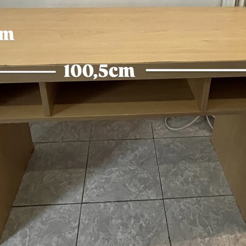 Desk with shelves used, beige color, sturdy hotel equipment