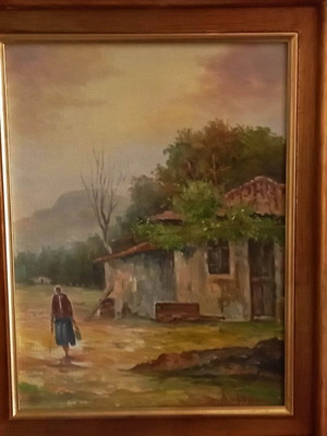 Oil painting on canvas Antonis Voumbakis like new with frame
