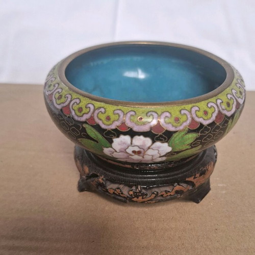Cloisonné decorative vases used, set of 3 pieces
